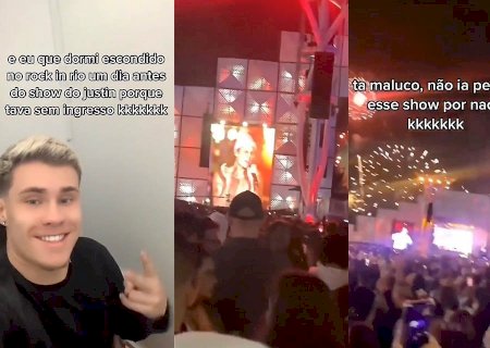 Ator dorme no Rock in Rio para ver Justin Bieber sem pagar e viraliza