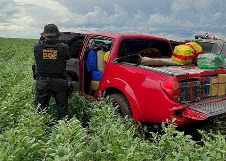 Homem tenta fugir, mas é preso pelo DOF com uma tonelada de drogas